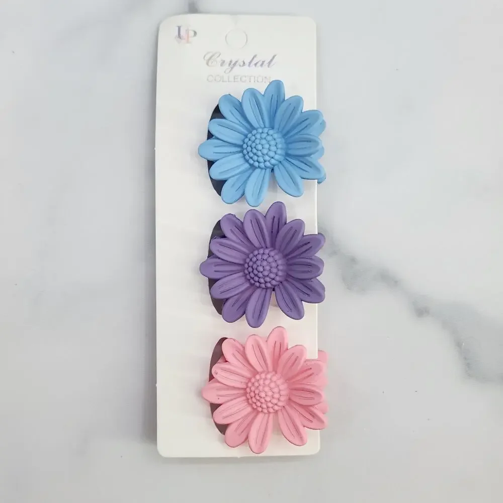 *NEW* 3 pc Daisy Flower Claw Clip Set - Pastel Hair Accessories Blue/Purple/Pink